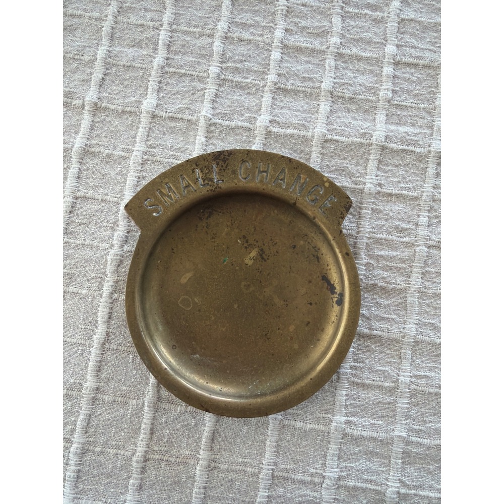 vintage brass "Small Change" coin and trinket valet tray